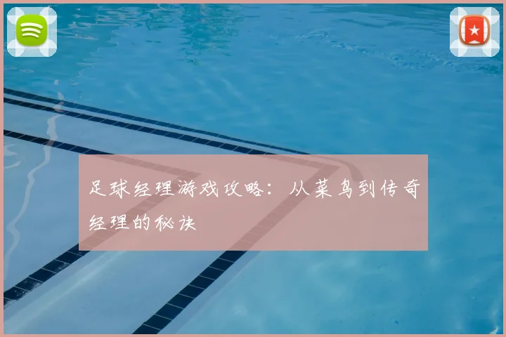 足球经理游戏攻略:从菜鸟到传奇经理的秘诀